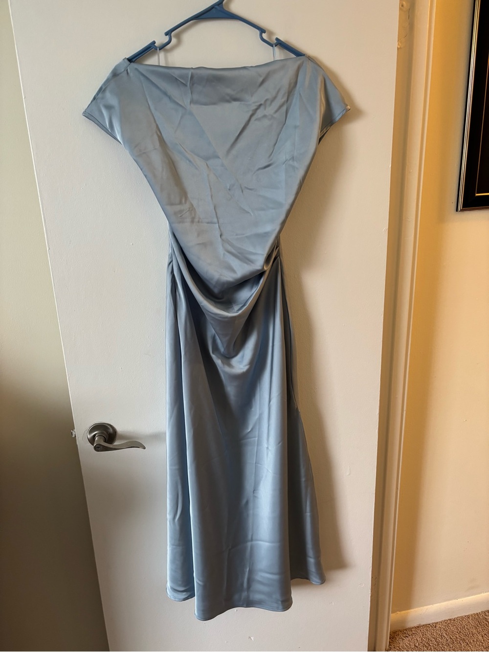 Sam Edelman Dusty Blue Satin Maxi Dress - Picture 1 of 6